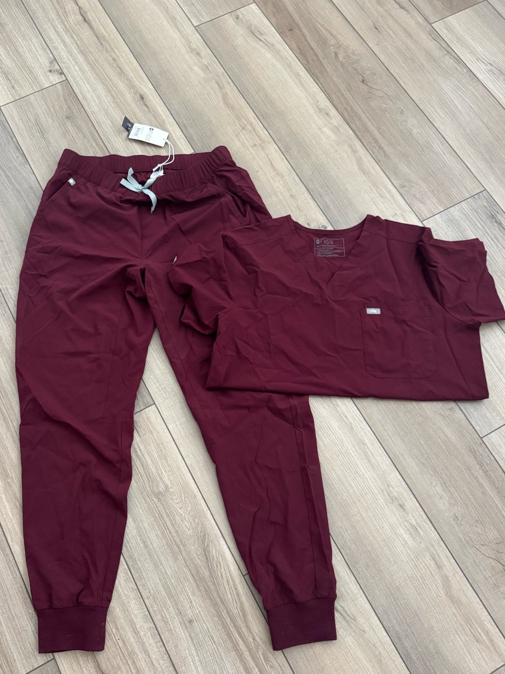 Figs Burgundy Jogger Set